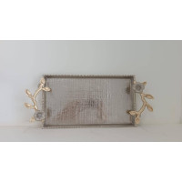 Bandeja C/alça Flor Dourada Bandeja C/alça Flor Dourada